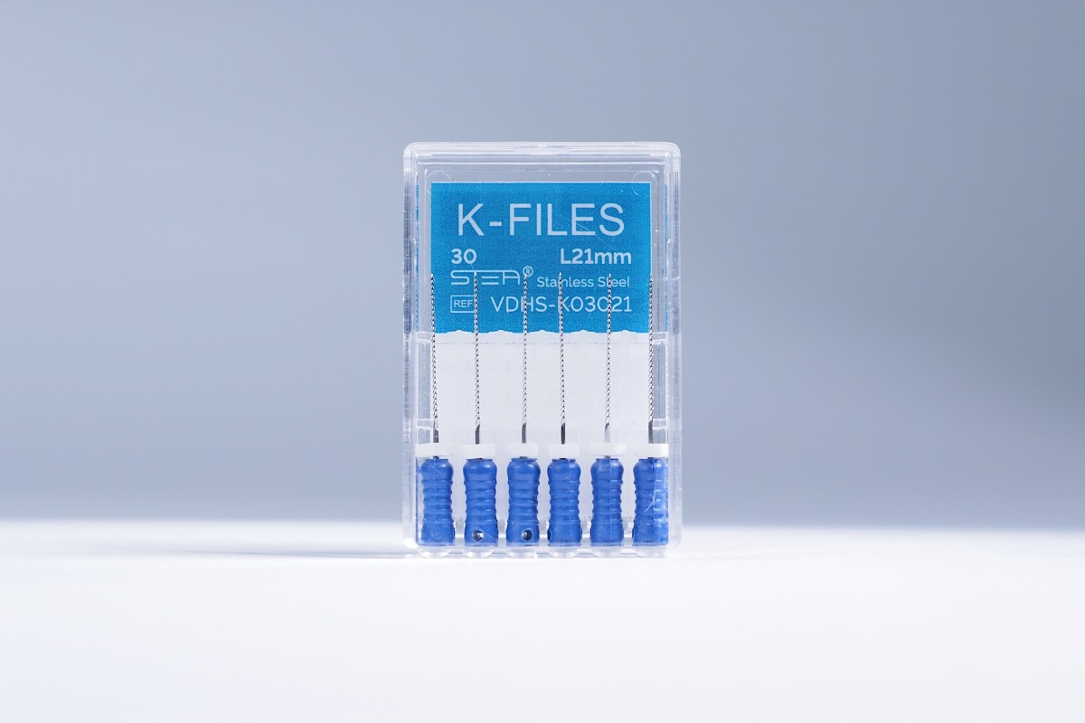 Ручные эндодонтические инструменты STEA K-Files, стальные, 21 мм, размер 30