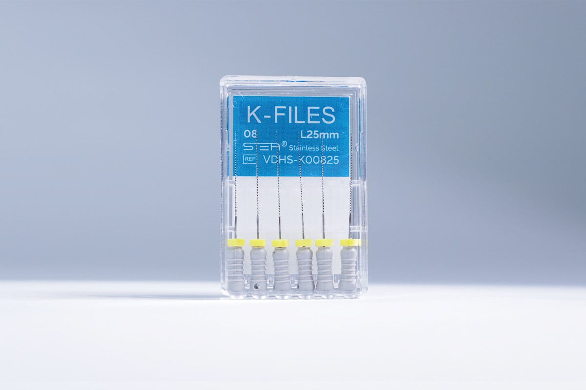 Ручные эндодонтические инструменты STEA K-Files, стальные, 25 мм, размер 08