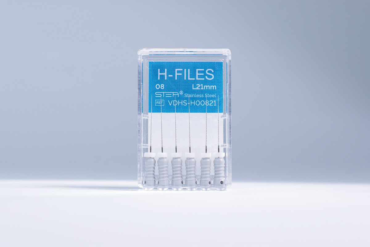 Ручные эндодонтические инструменты STEA H-Files, стальные, 21 мм, размер 08