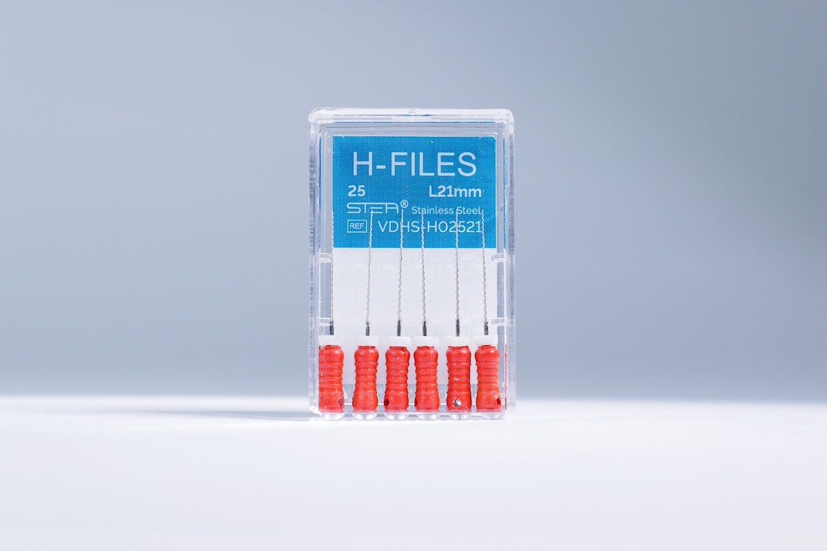 Ручные эндодонтические инструменты STEA H-Files, стальные, 21 мм, размер 25