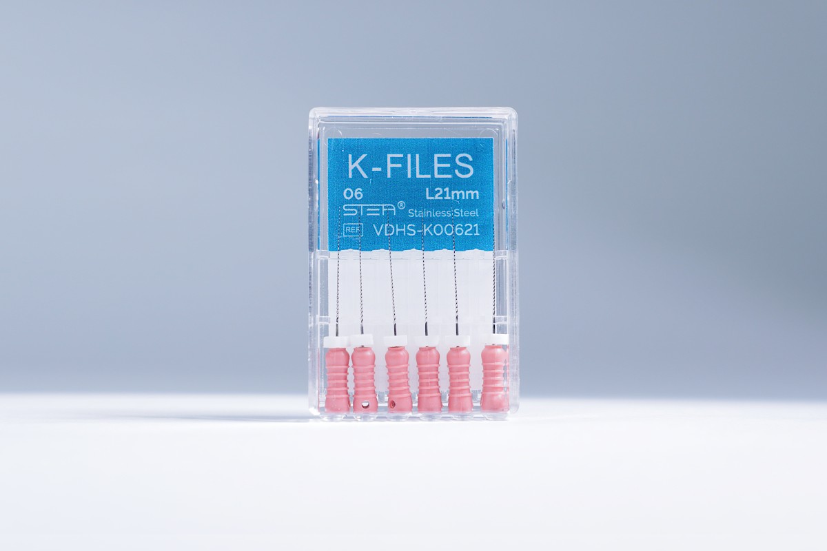 Ручные эндодонтические инструменты STEA K-Files, стальные, 21 мм, размер 06
