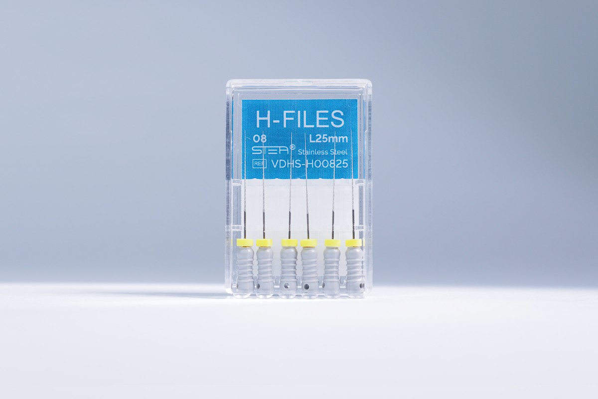 Ручные эндодонтические инструменты STEA H-Files, стальные, 25 мм, размер 08