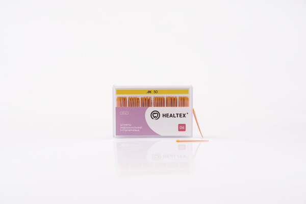 Штифты эндоканальные гуттаперчевые Healtex набор GST50/6 Kit конусность 06, размер 50 - 60 шт.