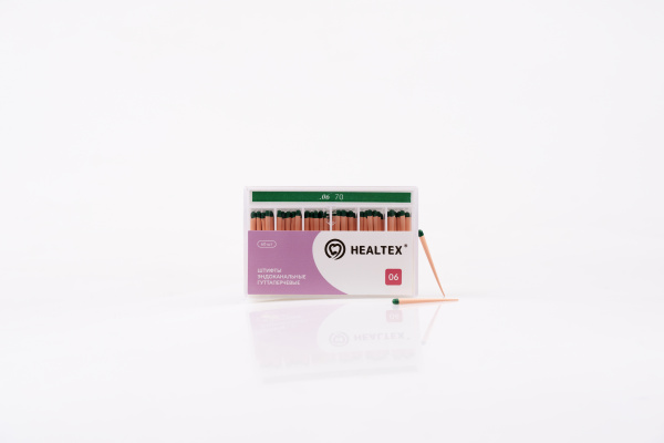 Штифты эндоканальные гуттаперчевые Healtex набор GST70/6 Kit конусность 06, размер 70 - 60 шт.
