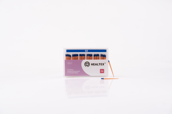 Штифты эндоканальные гуттаперчевые Healtex набор GST60/6 Kit конусность 06, размер 60 - 60 шт.