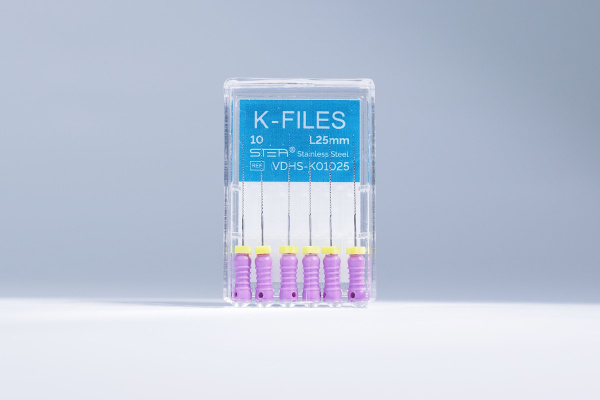 Ручные эндодонтические инструменты STEA K-Files, стальные, 25 мм, размер 10