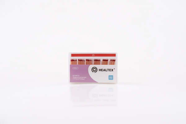 Штифты эндоканальные гуттаперчевые Healtex набор GST25/2 Kit конусность 02, размер 25 - 120 шт.