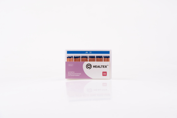 Штифты эндоканальные гуттаперчевые Healtex набор GST30/6 Kit конусность 06, размер 30 - 60 шт.