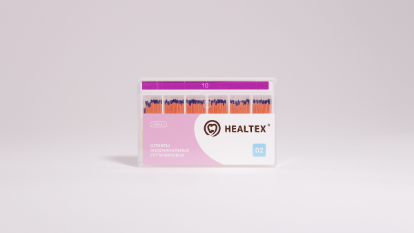 Штифты эндоканальные гуттаперчевые Healtex набор GST10/2 Kit конусность 02, размер 10 - 120 шт.