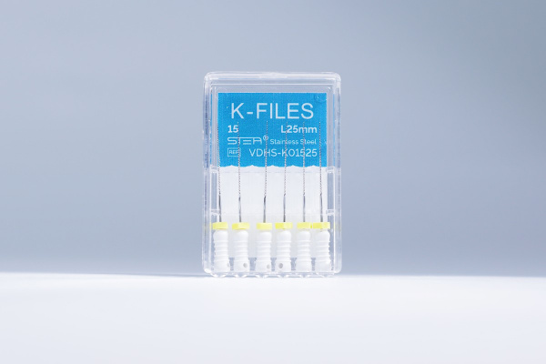 Ручные эндодонтические инструменты STEA K-Files, стальные, 25 мм, размер 15