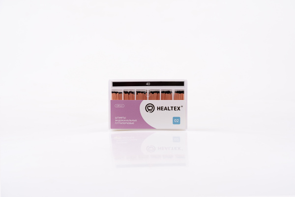 Штифты эндоканальные гуттаперчевые Healtex набор GST40/2 Kit конусность 02, размер 40 - 120 шт.