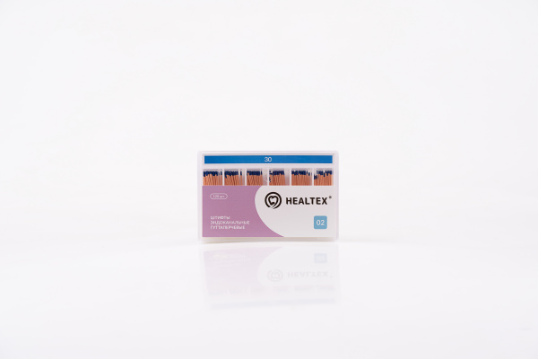 Штифты эндоканальные гуттаперчевые Healtex набор GST30/2 Kit конусность 02, размер 30 - 120 шт.